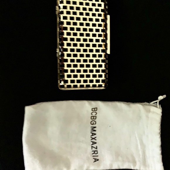 BCBG MACAZRIA Mina Cage Clutch - Gold and Black - Picture 4 of 8